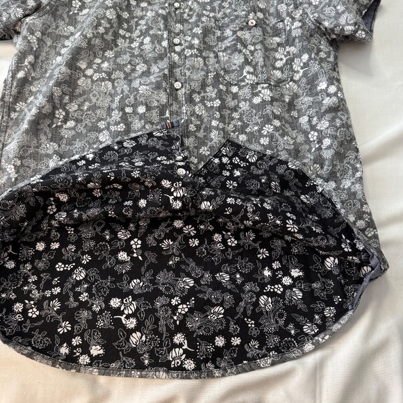 MBX Denim Wear Men's Slim Fit Inside-Out Short Sleeve Button Up Shirt Size Large - Picture 11 of 15